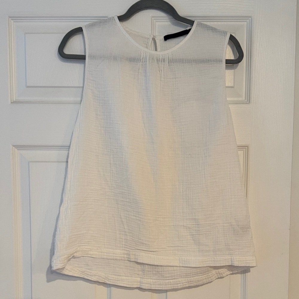 Jenni Kayne Cleo Women’s White Sleeveless Textured Top Size Small